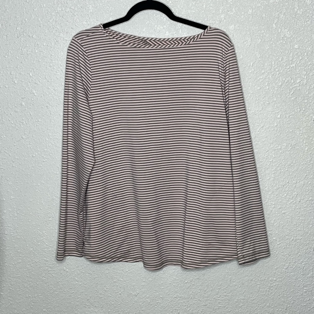 J Jill Fit Striped Keyhole Top Sz Large